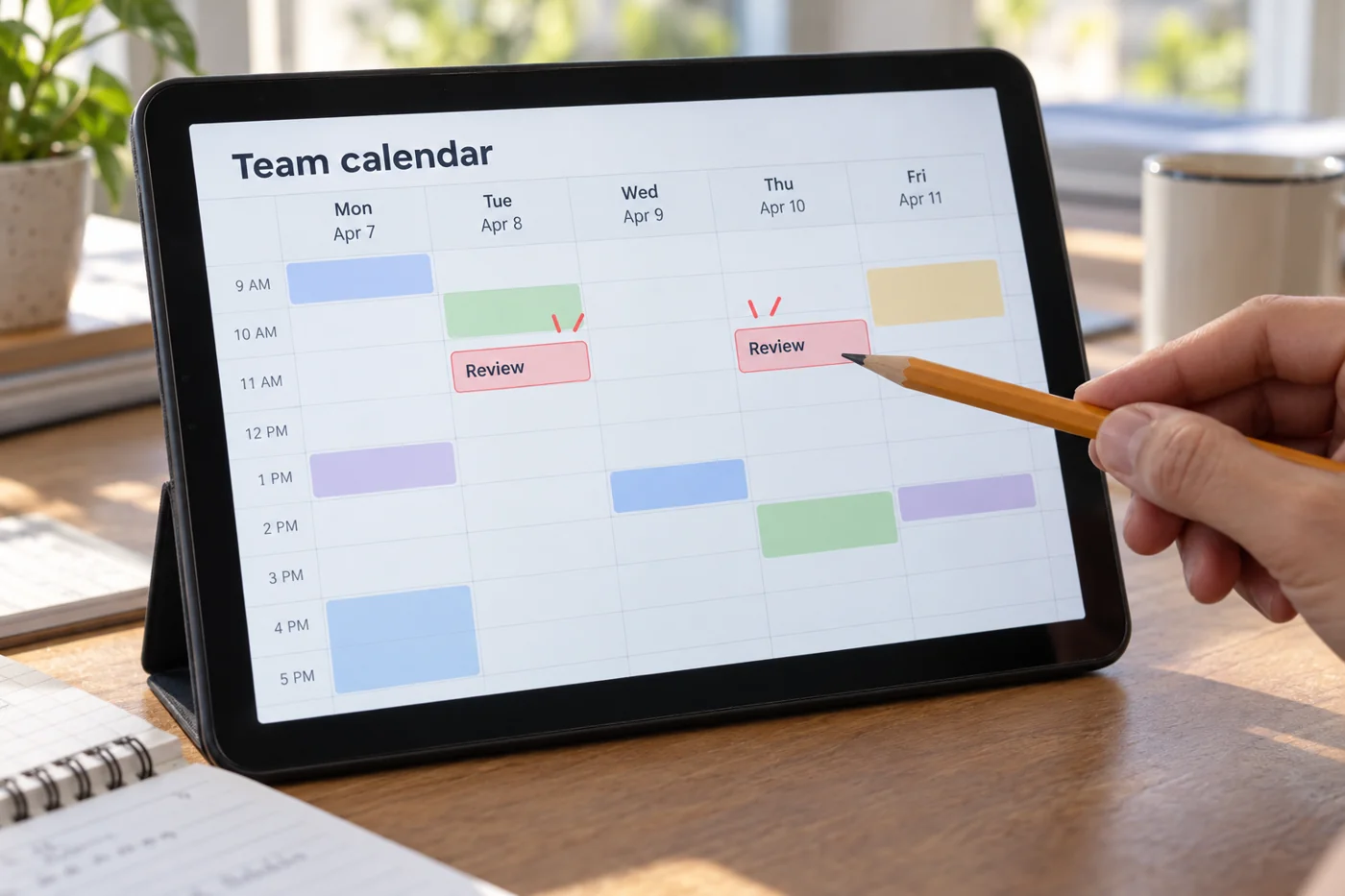 Illustrative example: Illustrative calendar showing two duplicate events.