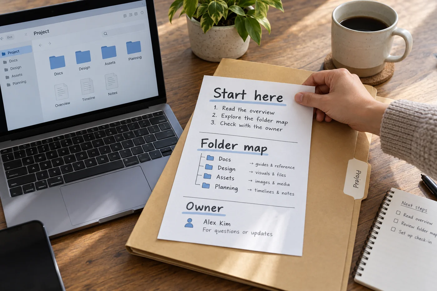 Illustrative example: Short orientation note for a project folder.